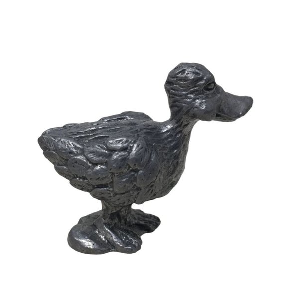 Pewter Duck Figurine - Serious or Crandy Looking Expression - Picture 1 of 5
